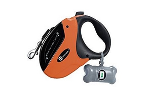 Laisse retractable avec sac a crotte