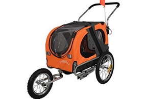 Remorque a velo pliable orange